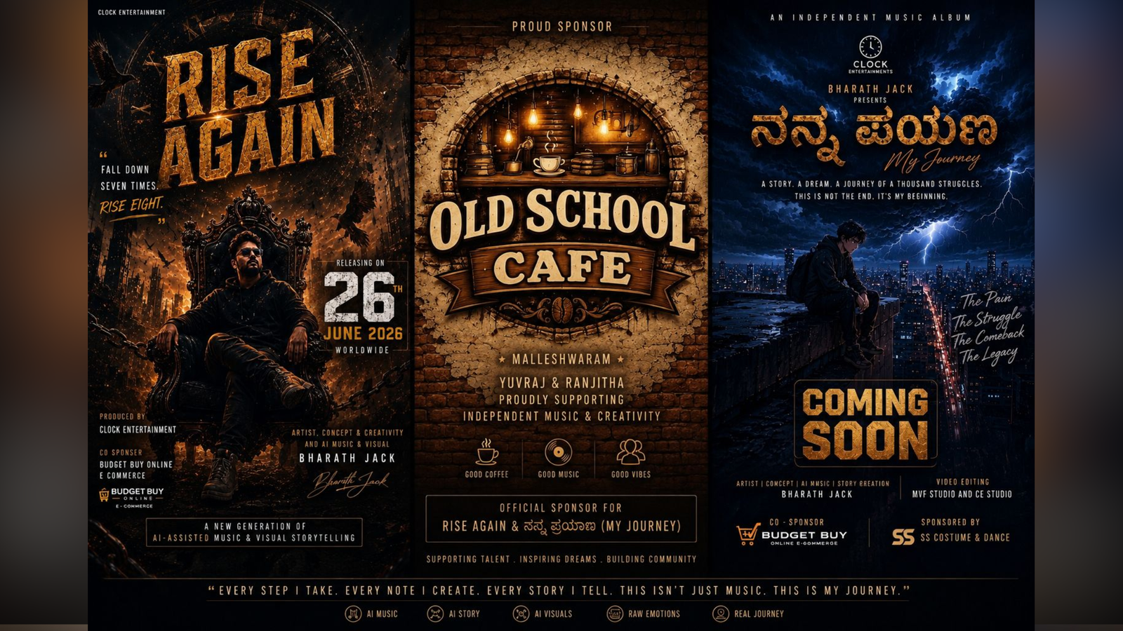 Bharath Jack Announces Upcoming Independent Music Albums – Rise Again & ನನ್ನ ಪಯಣ (Nanna Payana) with Old School Cafe Malleshwaram